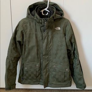 Green North Face ski jacket